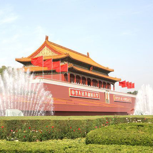 北京天安门金水桥喷泉市